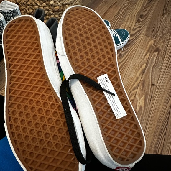 Psychedelic rainbow Vans high tops - Picture 3 of 3